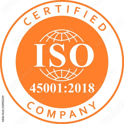 ISO 45001 norm Occupational health and safety orange icon