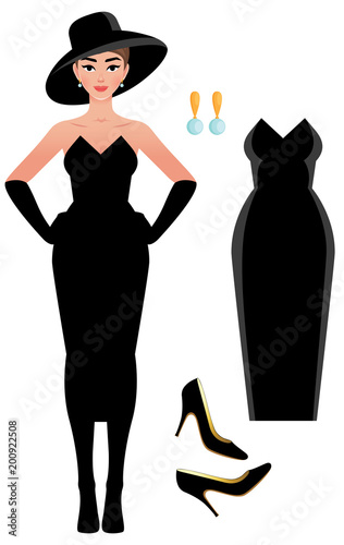 Vector illustration of a French style Audrey photo