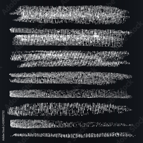 Dynamic vector brush on the blackboard. Brushstroke, paintbrush. Chalk marks and coal. Corrugated texture. Samples are saved in the file palette. High resolution image.