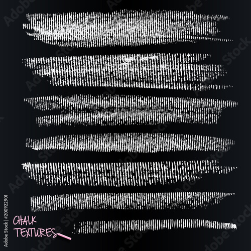 Smears are chalk and coal. Dynamic vector brush on the blackboard. Brushstroke, paintbrush. Corrugated texture. Samples are saved in the file palette. High resolution image. 