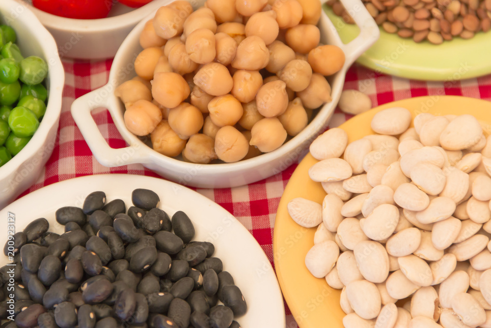 variety of kitchen ingredients with fresh and dried legumes variety of kitchen ingredients with fresh and dried legumes