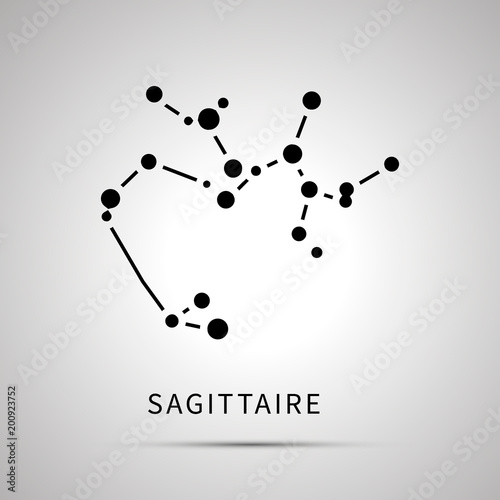 Sagittaire constellation simple black icon