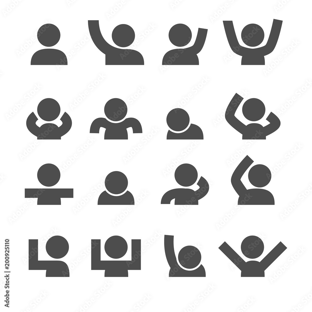 People icons. Mood and Gesture concept. Glyph and outlines stroke icons theme. Vector illustration graphic design collection set People icons. Mood and Gesture concept. Glyph and outlines stroke icons theme. Vector illustration graphic design collection set