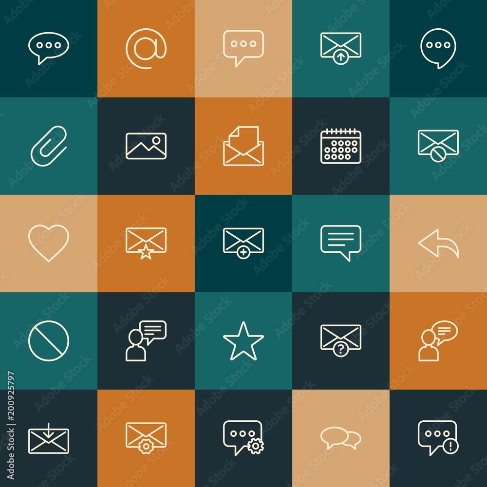Modern Simple Set of chat and messenger, email Vector outline Icons. ..Contains such Icons as message, icon, open, smartphone and more on vintage colors background. Fully Editable. Pixel Perfect. Modern Simple Set of chat and messenger, email Vector outline Icons. ..Contains such Icons as message, icon, open, smartphone and more on vintage colors background. Fully Editable. Pixel Perfect.