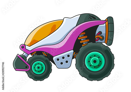 Purple Explorer Vehicle Side View. Colored Version