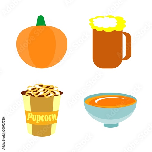 icons about Food with soup, diet, cinema, popcorn and salt