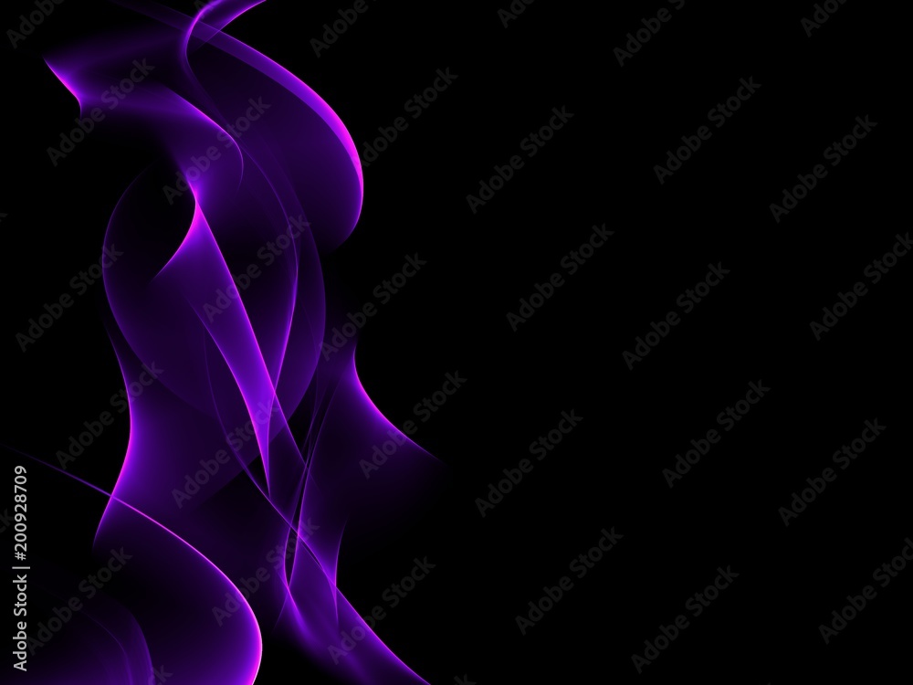 Naklejka premium Neon waves on black, border design element