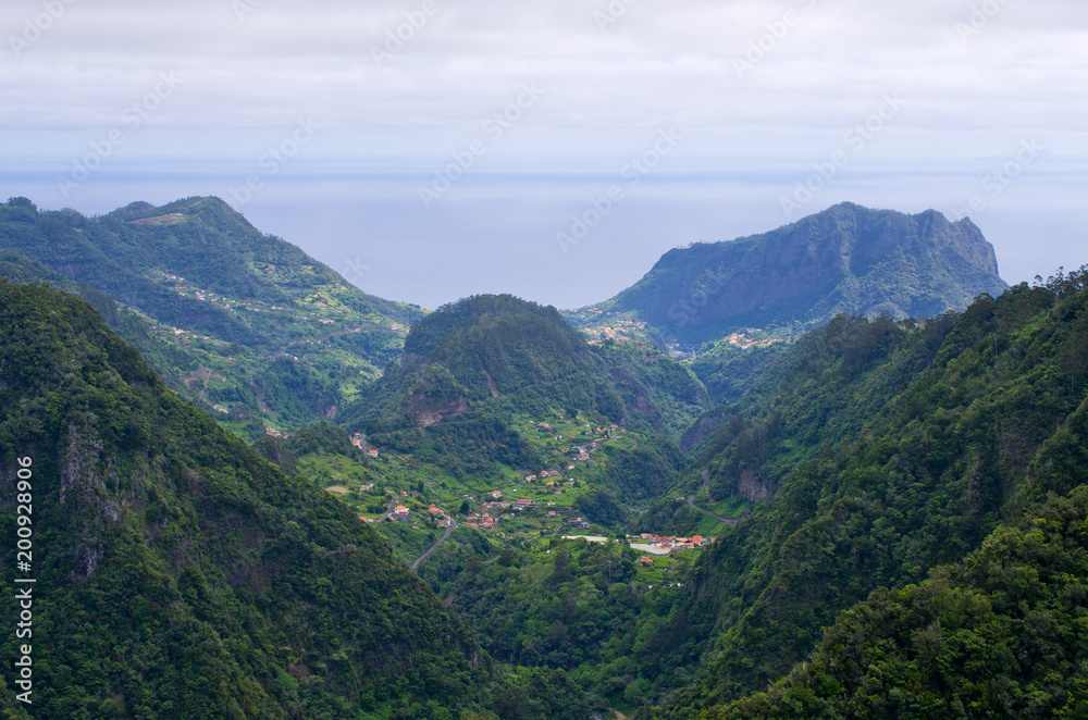 Valley seen from Balcoes, Madeira island, Portugal