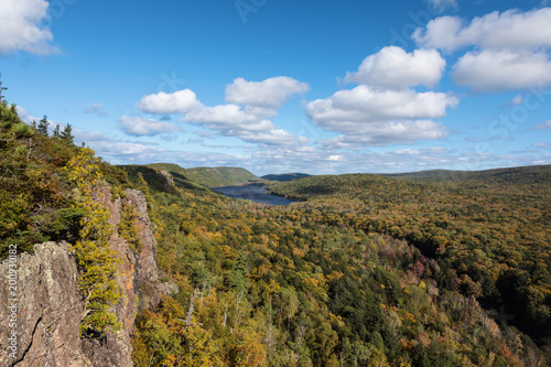 Lake of the Clouds with a dramatic sky, Porcupine Mountains, USA