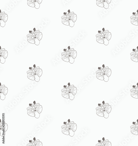 Vector Colorful Seamless Pattern with Drawn Flowers