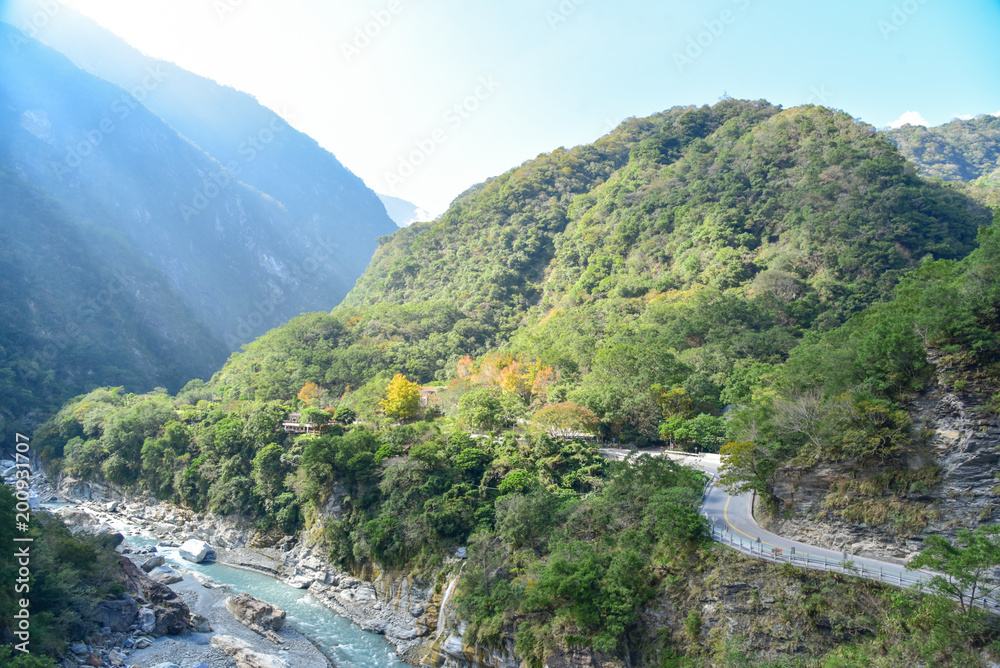 Breathtaking Scenery of Taroko Gorge National Park from Lushui Trail