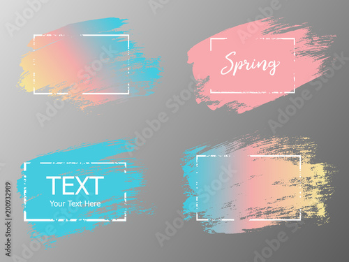 Vector hand drawn artistic design element, box, frame or backgro