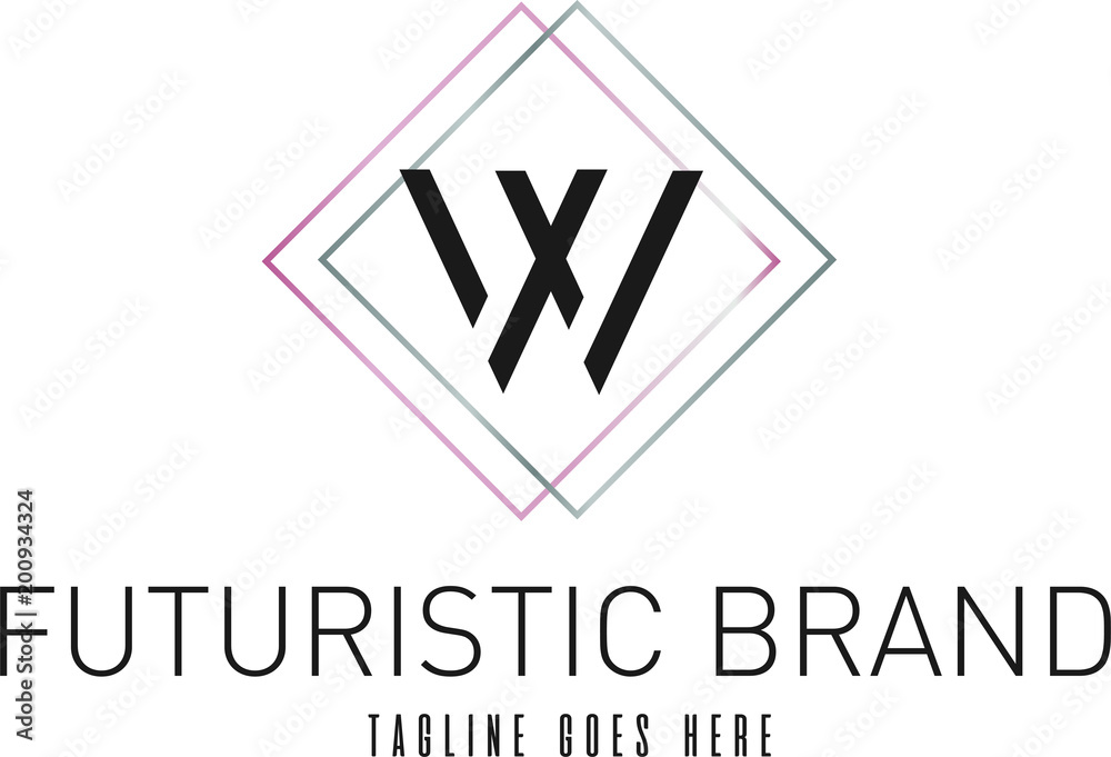 Modern Elegant Silver Rose Gold Geometric Letter W Logo Modern Elegant Silver Rose Gold Geometric Letter W Logo
