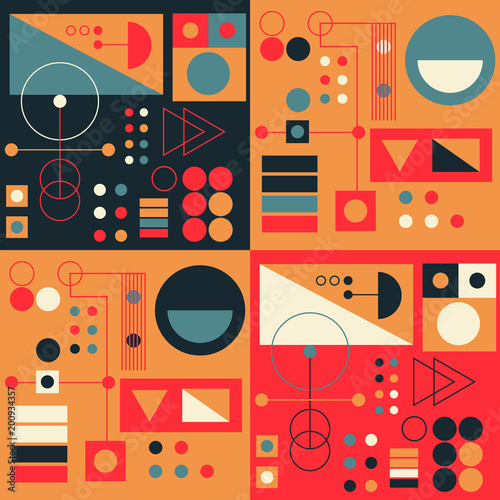 Vintage geometric geometric pattern. Minimal geometric series.