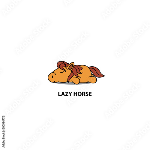 Lazy horse icon, logo design, vector illustration