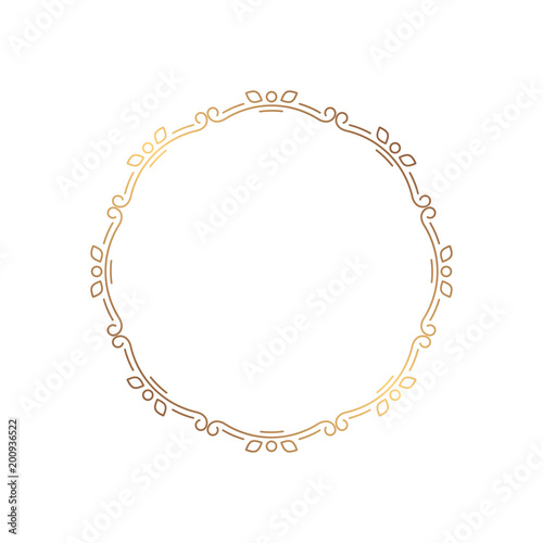 Elegant round frame in a romantic style for the design of the album, wedding invitations, postcards and other handmade products. Border silhouette of a digital stamp.