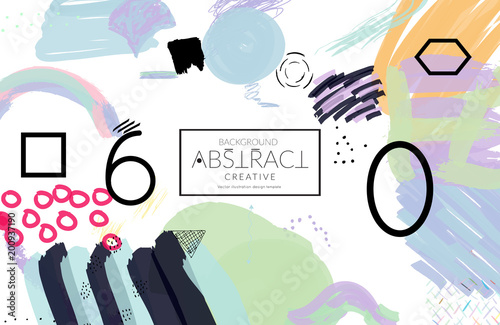 Abstract collage made with scribbles  markercanyon strokesblack geometric shapes