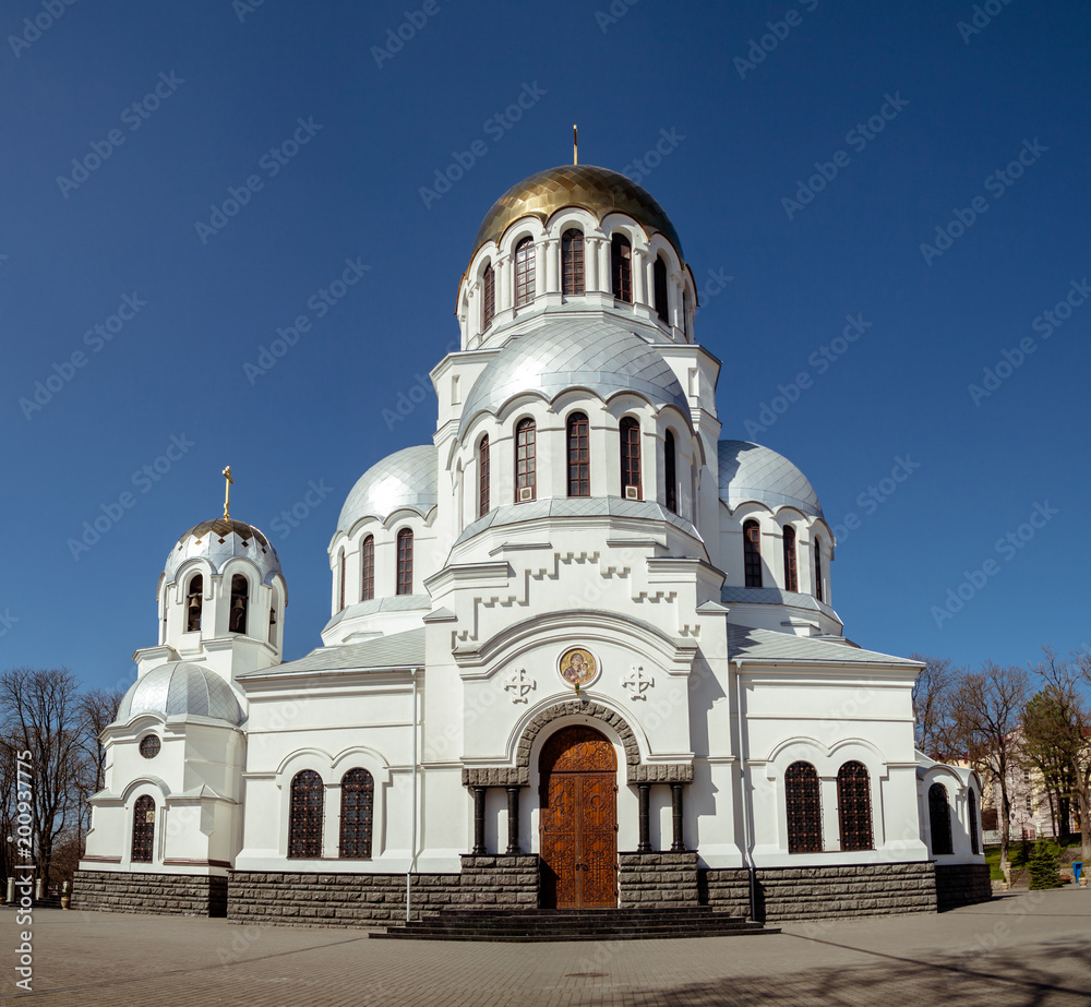 Famous Alexander Nevsky orthodox church in Kamianets-Podilskyi, Ukraine.