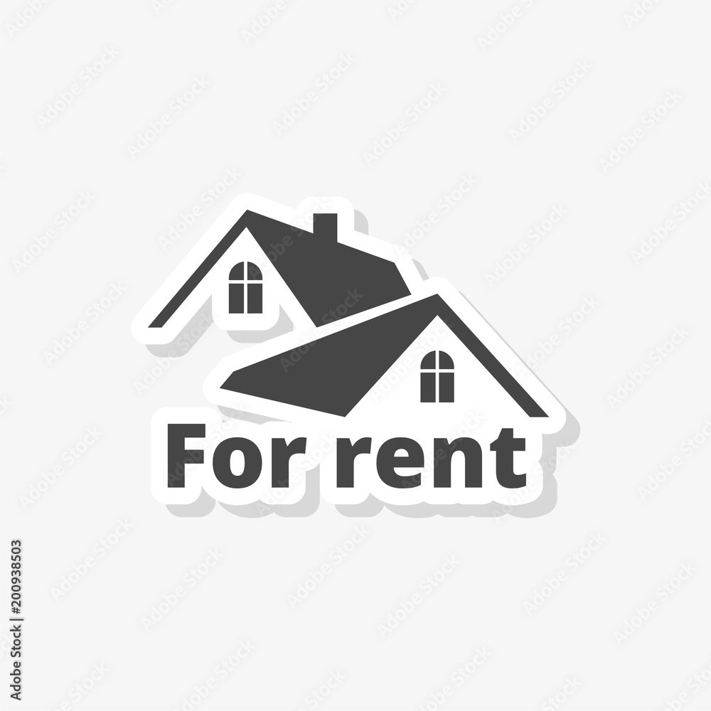 For Rent sticker, simple vector icon