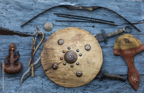 shield and sword of the ancient Mongols