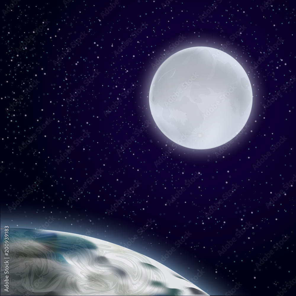 Full moon. Vector illustration.