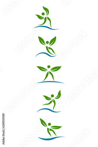Eco Plants People Vector Graphi. Set of Design elements © LogoStockimages