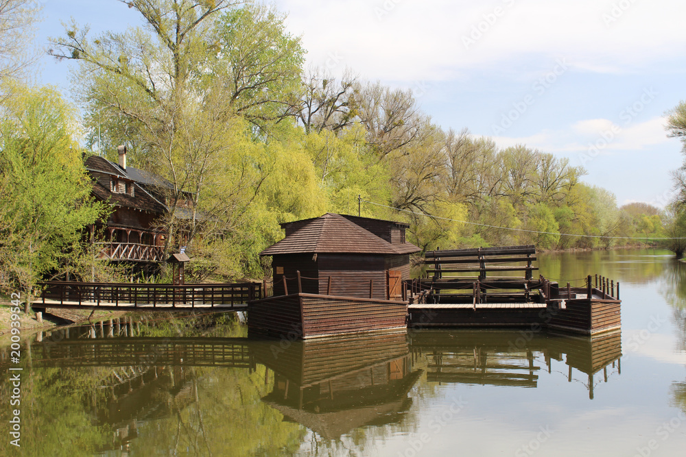 Floating boat mill, in Slovakia, now technical museum Floating boat mill, in Slovakia, now technical museum
