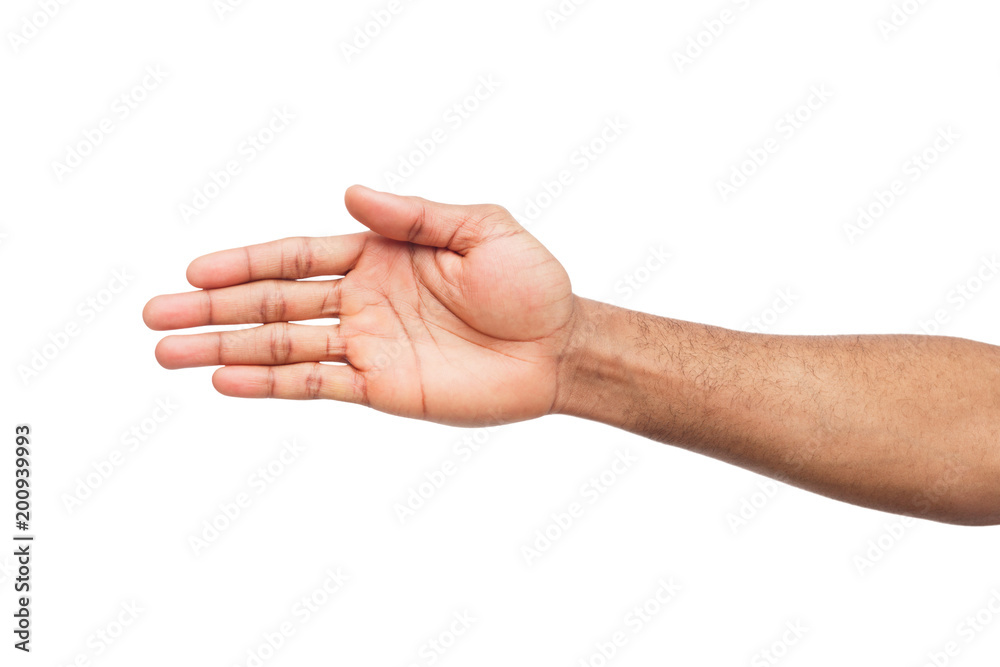 Hand ready for handshake isolated on white Hand ready for handshake isolated on white