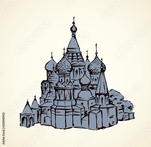 Red Square, Moscow. Vector drawing