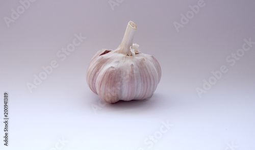 garlic head on gray background © Eduard Vladimirovich