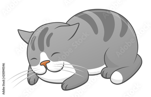 Cartoon cute sleeping cat © alekseymartynov