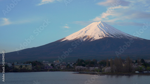 mount Fuji scenery at Kawaguchiko lake Japan famous travel destination Cherry Blossom in Japan spring season.