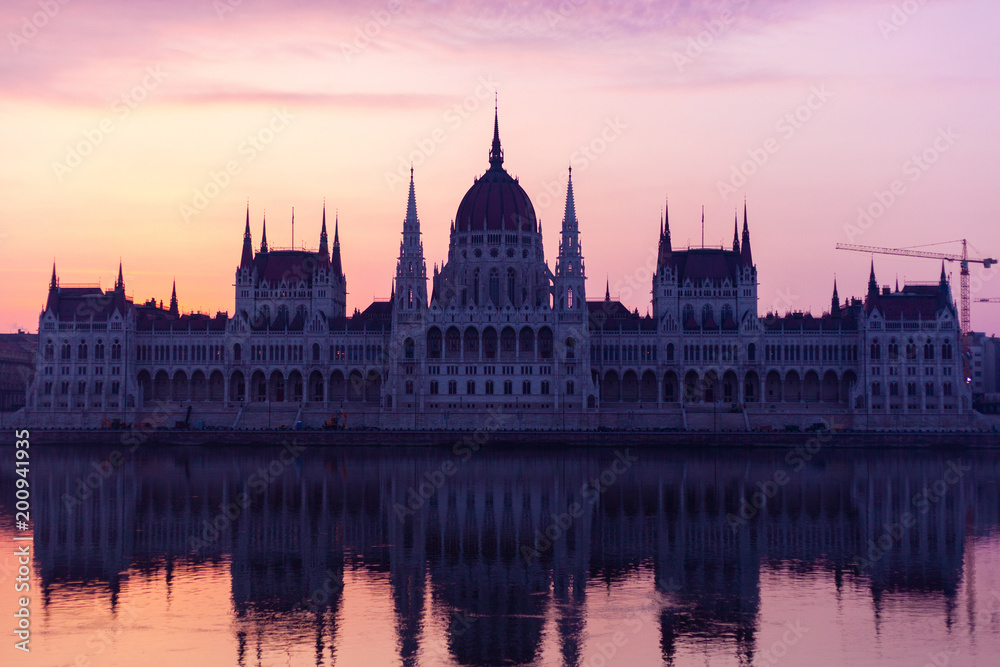 Budapest Parliament at Sunrise.
