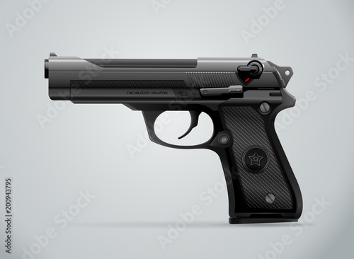 gun black metal weapon vector illustration
