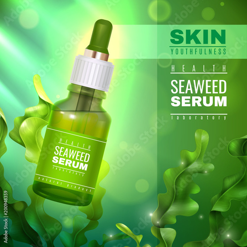 Realistic Sea Weed Cosmetics Illustration