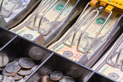 Cash Register Drawer Close Up photo