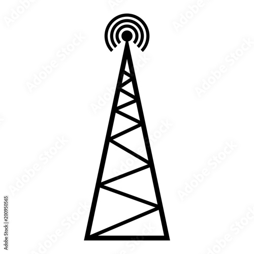 Vector illustration. Icon. A cell phone tower