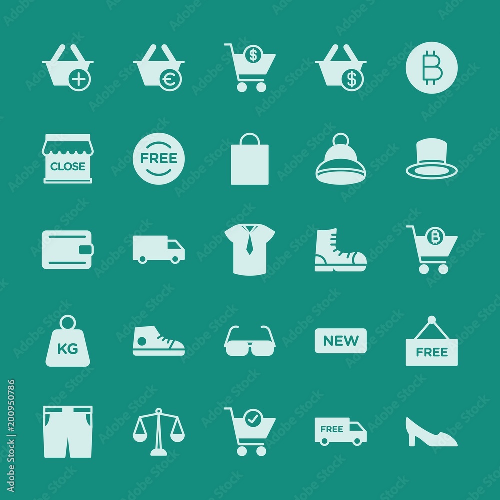 Modern Simple Set of clothes, shopping Vector fill Icons. ..Contains such Icons as cryptocurrency, justice, business, retro, finance and more on green background. Fully Editable. Pixel Perfect. Modern Simple Set of clothes, shopping Vector fill Icons. ..Contains such Icons as cryptocurrency, justice, business, retro, finance and more on green background. Fully Editable. Pixel Perfect.
