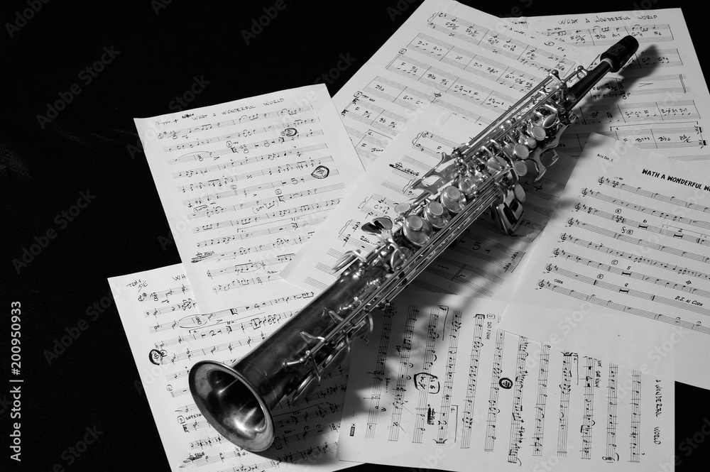 Obraz premium Sax soprano over arrangements