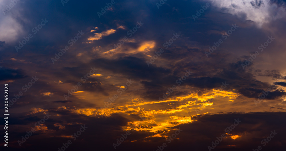 Panoramic view of dramatic sky with clouds