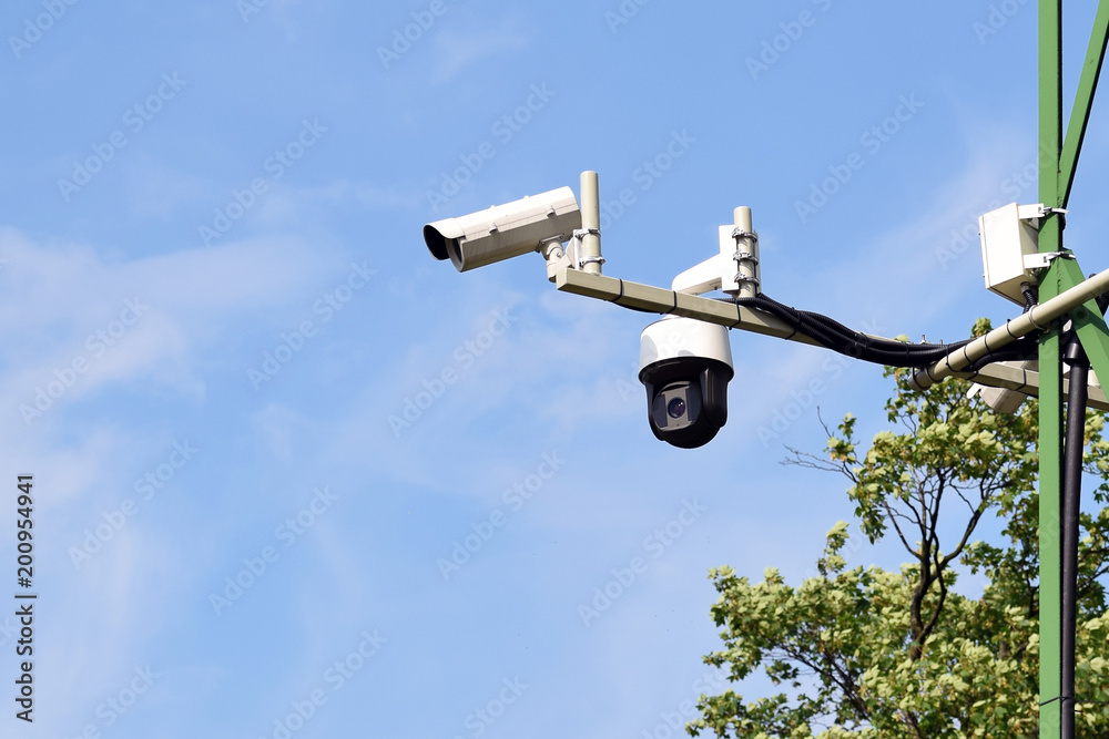 Monitoring CCTV. Kamery monitoringu. Kamera PTZ. Stock Photo | Adobe Stock