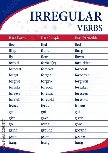 irregular verbs photo