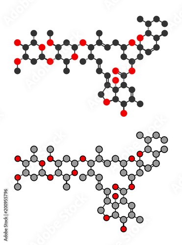 Abamectin insecticide molecule.