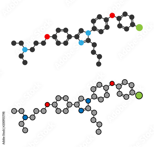 Azeliragon Alzheimer's disease drug molecule.
