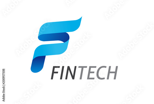 Modern logo concept design for fintech and digital finance technologies