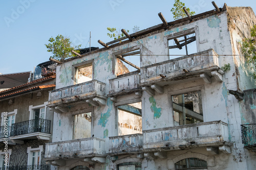  ruin, building facade  in old town  