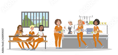Female prison interior.