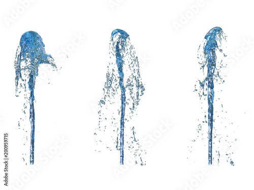 fountain of water isolated on a white background 3d rendering