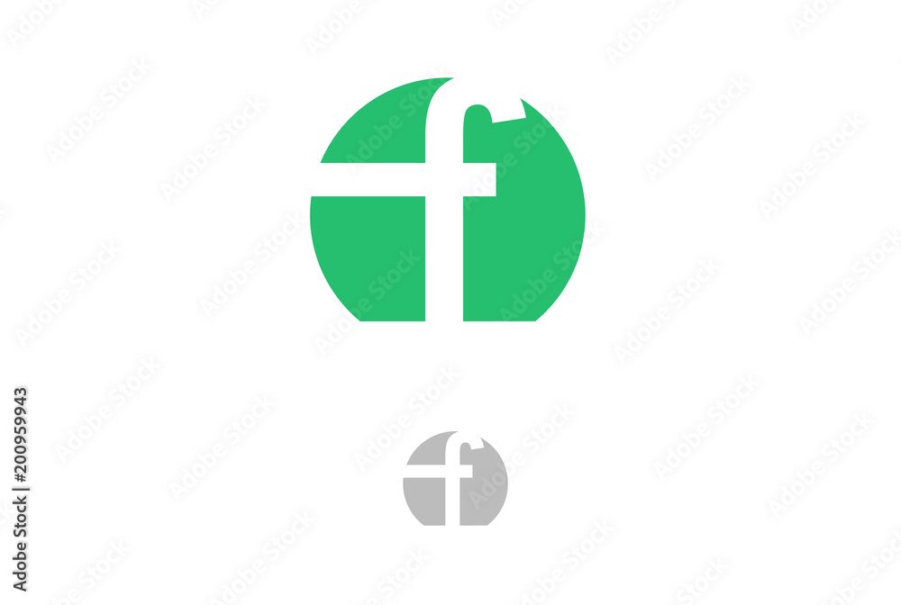 Obraz premium F letter on circle isolated on white background.