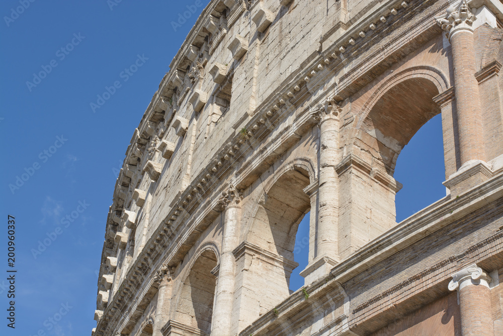 The top part of tiers of the Colosseum